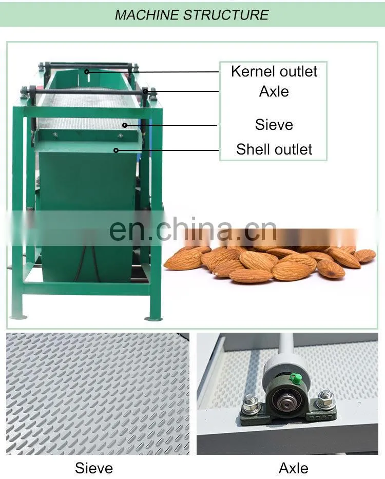 Almond Shell And Kernel Separator Hazelnuts Nuts Sorting Husking Filbert Shelling