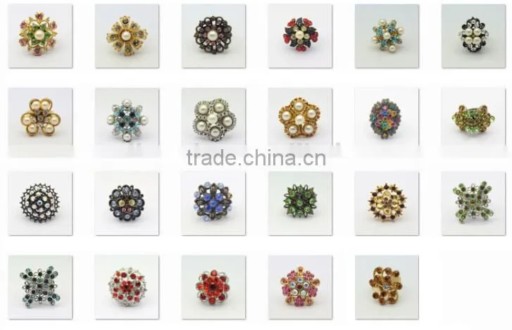 Make fashion jewelry rings ancient style rings shiny diamond pearl rings