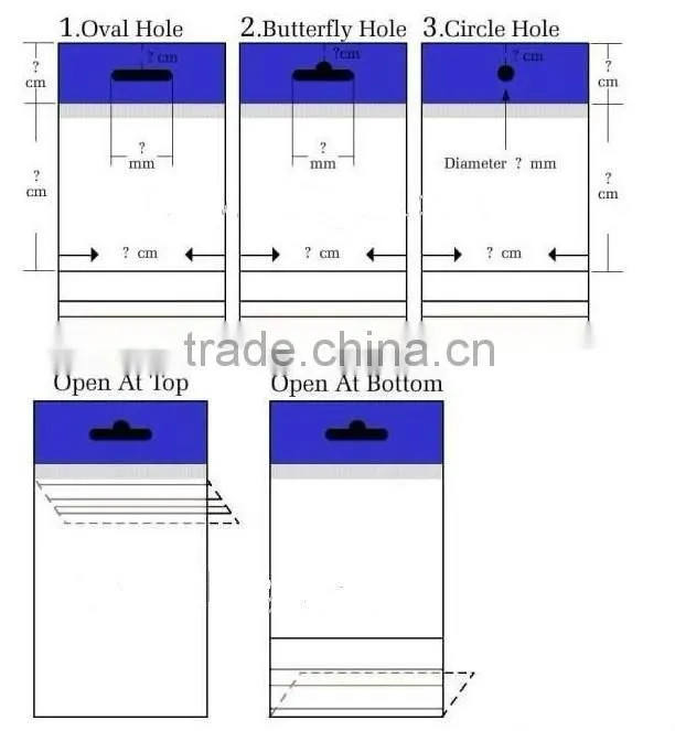 BOPP Plastic polybag Header Bag
