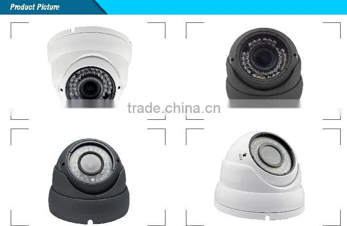 1/2.8" H.264 Dome Camera HD IP P2P Color Outside Adjust Varifocal IR CCTV Camera