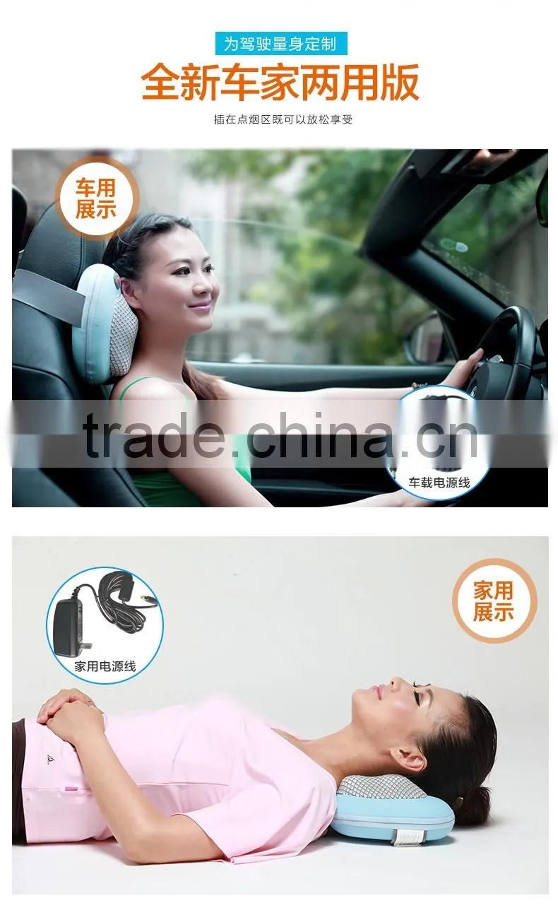 new design kneadind shiatsu massage pillow/vibration neck massage pillow with CE,RoHs certified for home/car/office