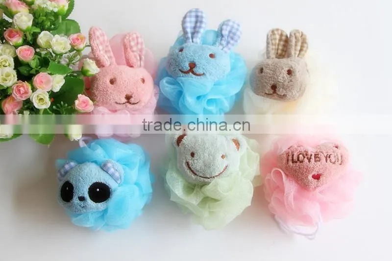 Coral Fleece Animal Bath Ball for body