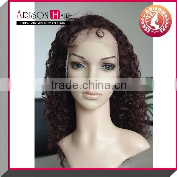 Kinky curl lace front silk top wig