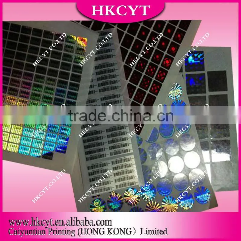 Hologram aluminum foil label sticker