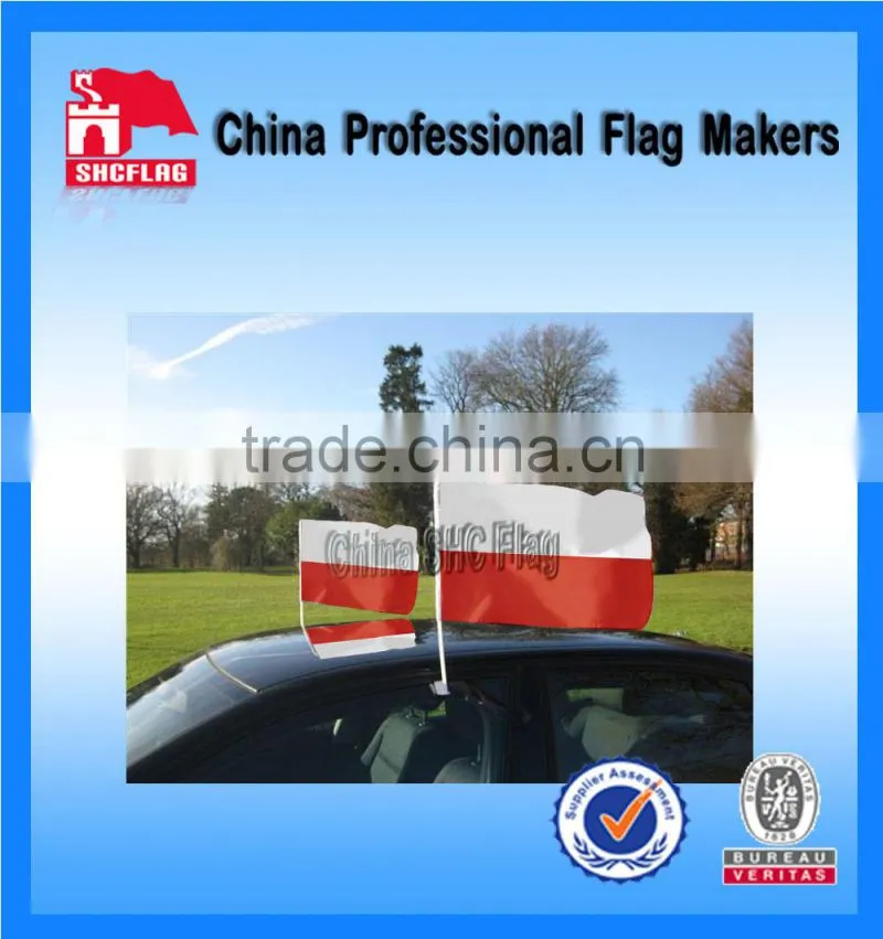 White plastic car window flag poles advertising car flag No MOQ