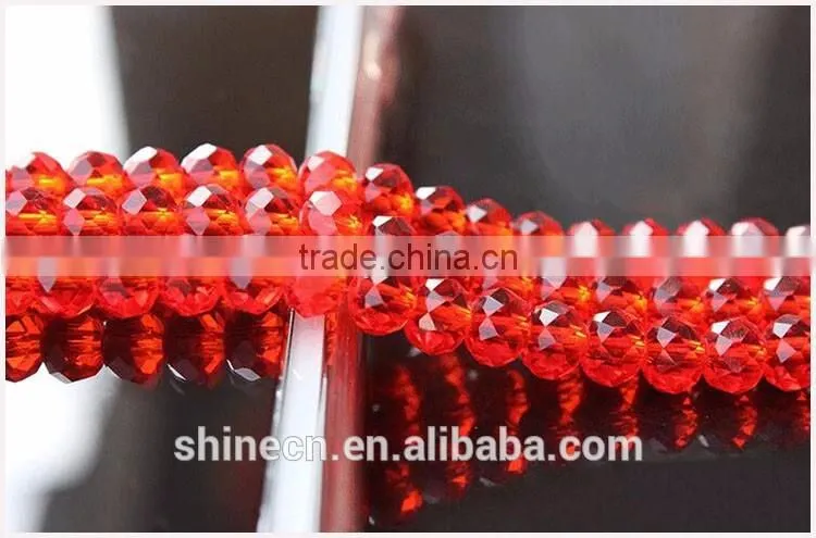 Pujiang wholesale factory price general colorful loose beads 4mm faceted roundelle glass crystal beads