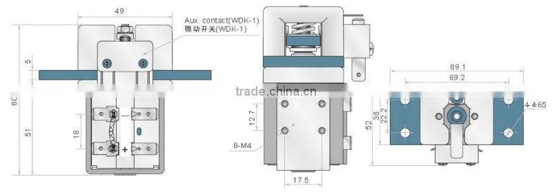 Low voltage BUS BAR DC CONTACTOR ZLJM-250D/SW250