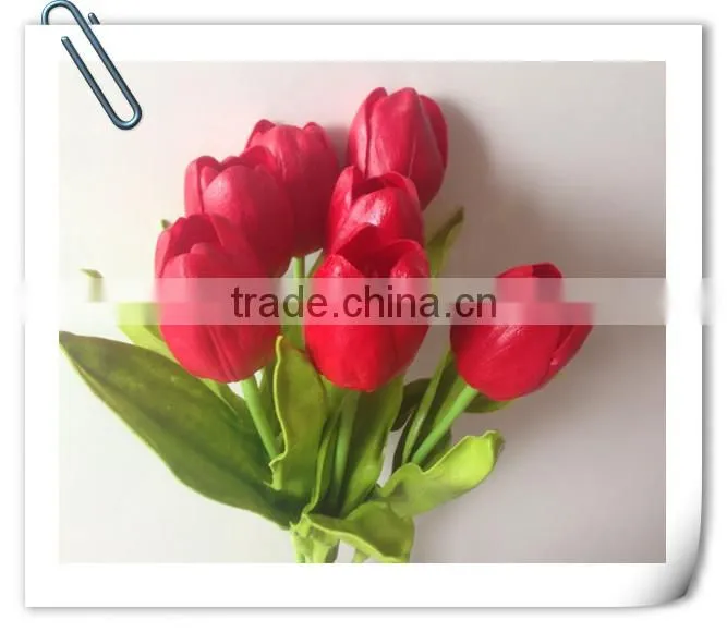 Long stem and low price pink artificial tulip wholesale