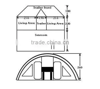 Arcadia High Quality Waterproof 3-4 Person Camper Trailer Tent