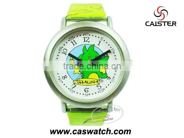 Lovely cartoon dial background chidren plastic watch with PVC band
