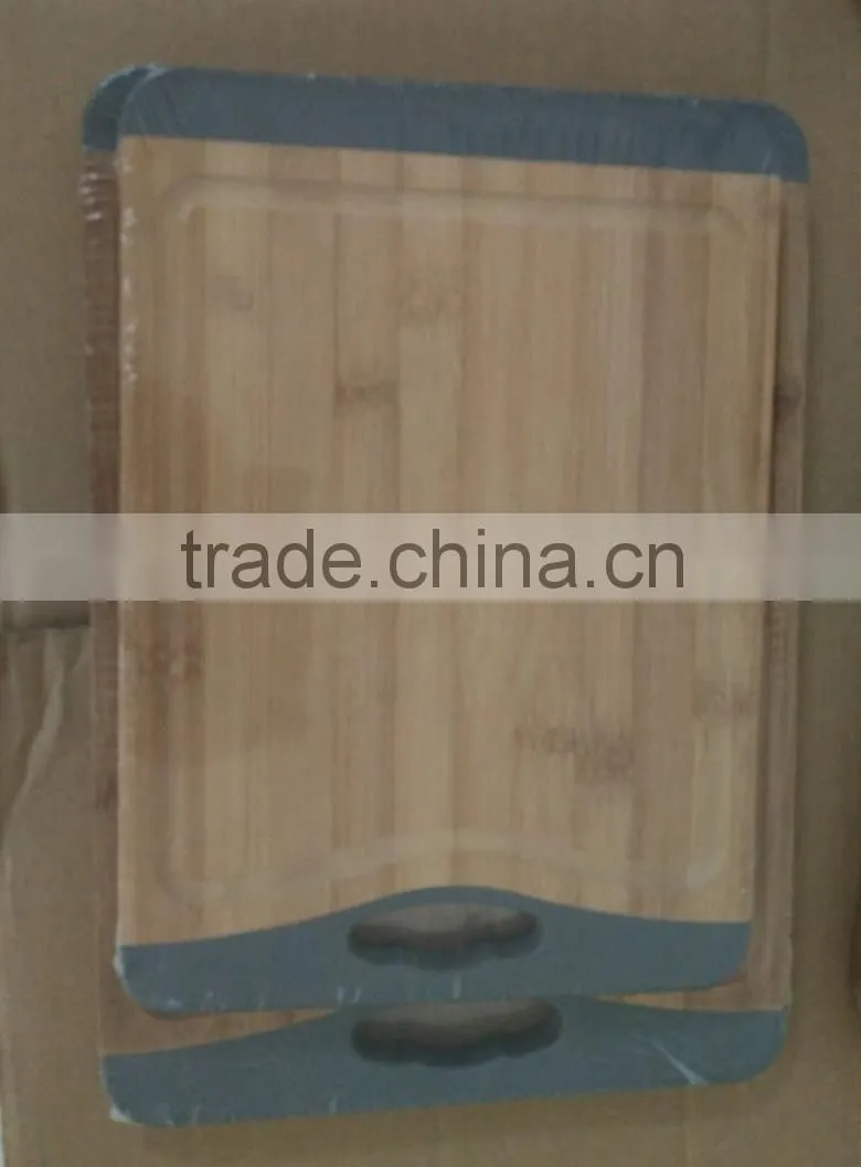 Rectangle Plastic & Bamboo double side cuttingboard