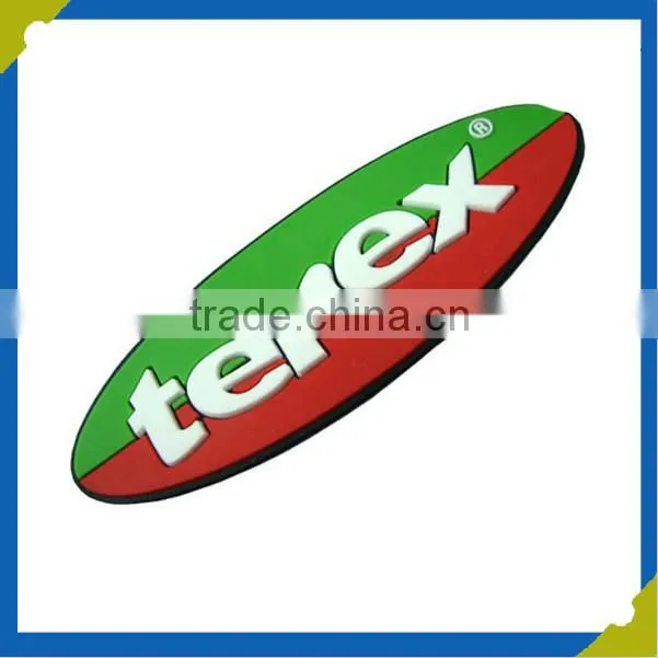 embossed custom high quality adhesive pvc logo badge