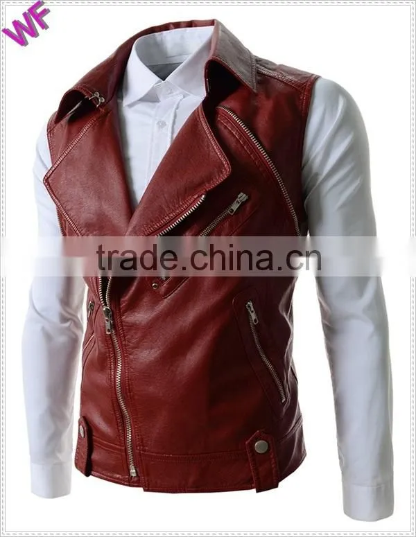 Custom Hight Quality European Mens Fashion Leather Waterproof Jacket Motorcycle Jacket
