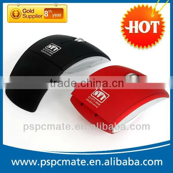 LOW MOQ Promotion Mini USB 2.4Ghz Snap-in Transceiver Optical Foldable Folding Arc Wireless Mouse for PC Laptop Computer Mice