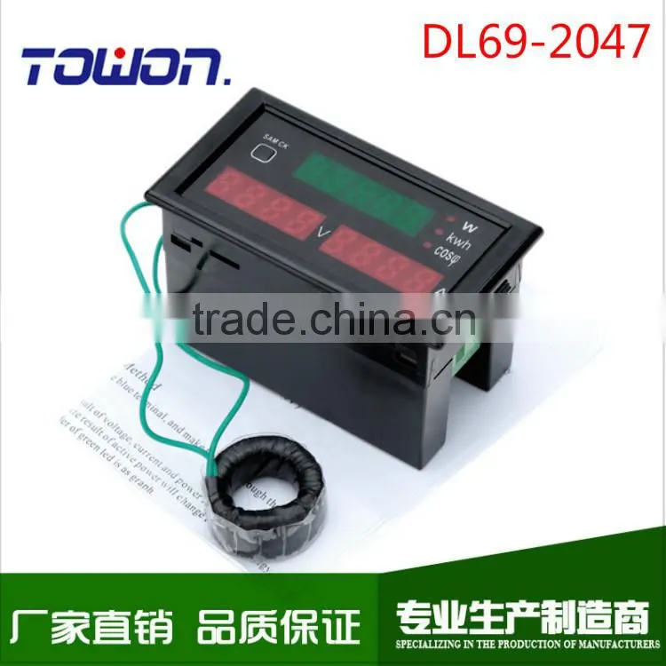 D69 Multi-functional LED display panel meter voltmeter ammeter with active and Electric energy and power factor 200-450V 0-100A