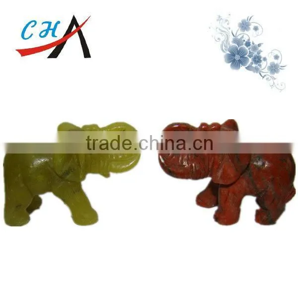 Semi Gemstone Hand Carved Elephants Indian