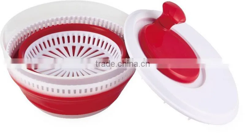 2016 New Design Plastic Collapsible Salad Spinner Magic Plastic Salad Mixer