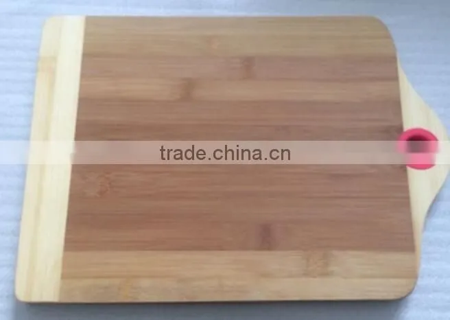 bamboo chopping board with silicone hole for kitchen cutting usage