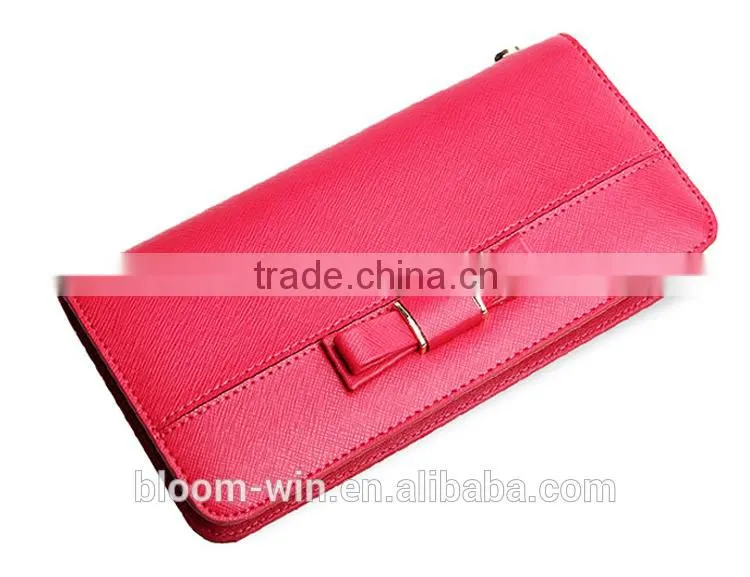 2015 Fashion design custom women's purse lady's leather wallet for wholesale