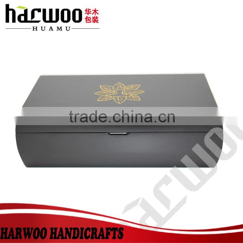 High-end Tea Chest Box 8 Compartment with 80 tea bags luxury Black
