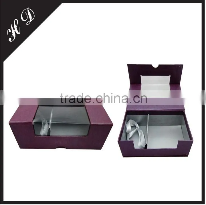 Cardboard Clamshell Tie Box With Clear PVC Window