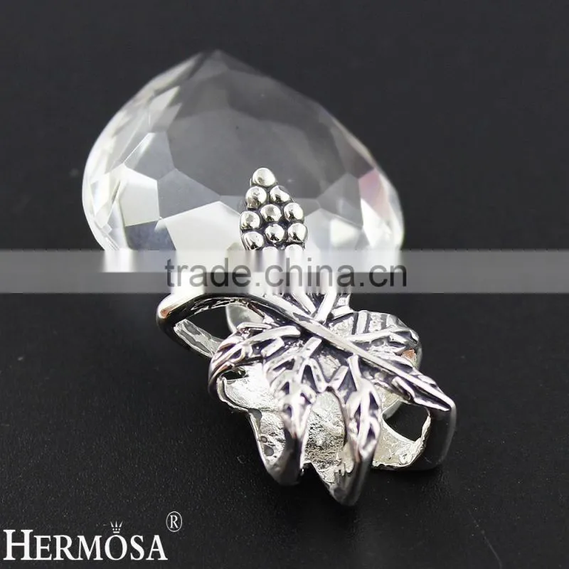 Hermosa Jewelry Love Heart Crystal Topaz Girls Costume Party Silver Pendant