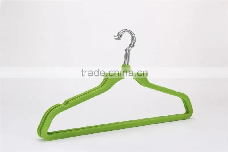 Standby Indoors Use Flocked Coat Hanger with a Notch