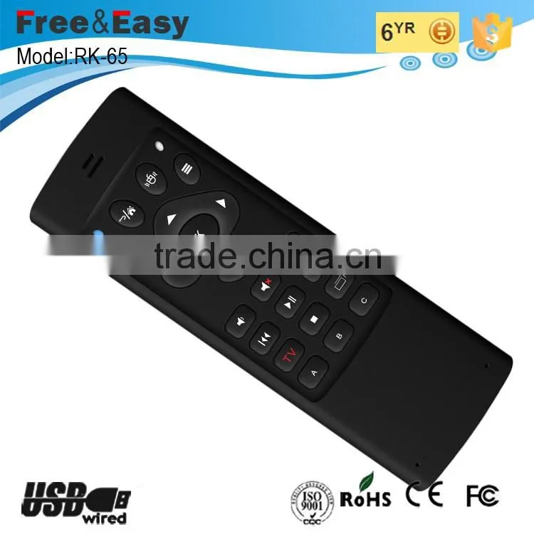 6 gyroscope remote controller wireless air mouse with QWERTY keyboard