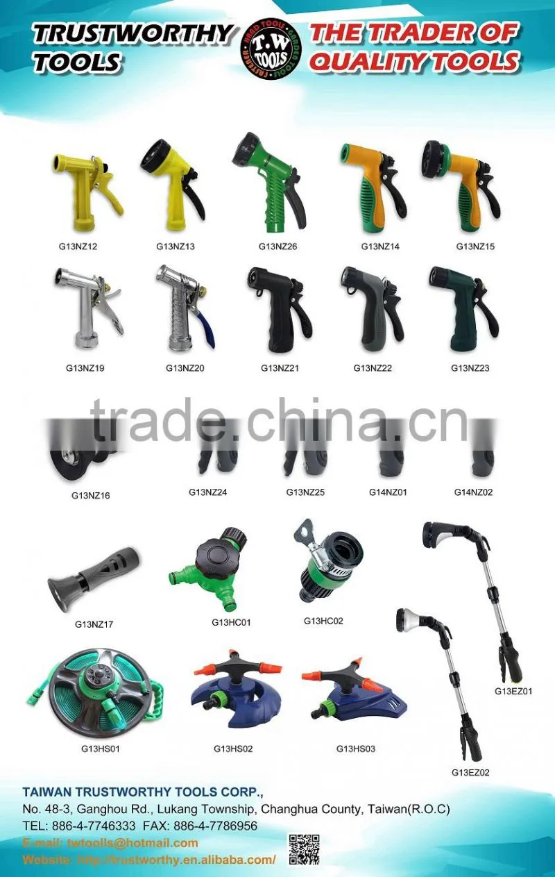 Aluminum Rubber level flow control garden Nozzle