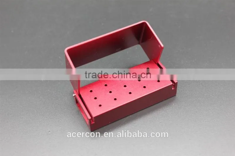 Hot Sale 15 holes Aluminium Dental Bur Holder(red)