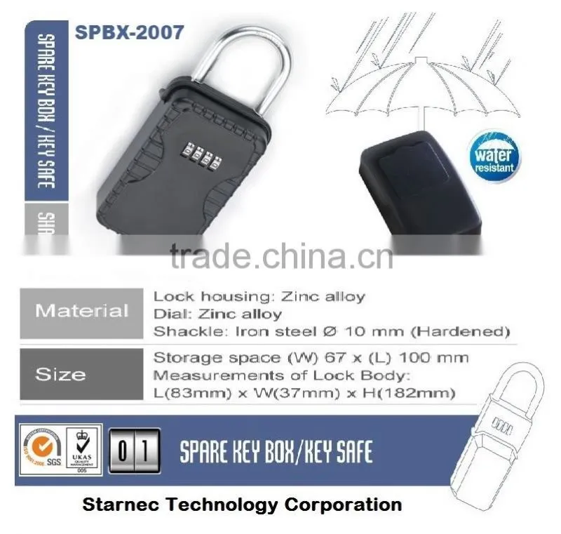 2016 surf lock waterproof key lock box key drop lock box real estate key safe car key lock box
