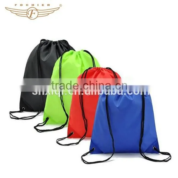 Custom Printed Drawstring Backpack Leisure Nylon Bag