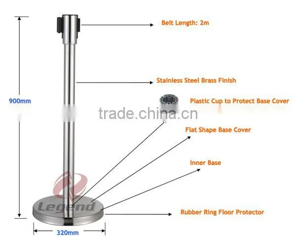 French alibaba retractable queue pole stanchion