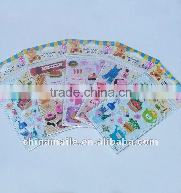 Lovely animal shape customized 3D handmade stickers