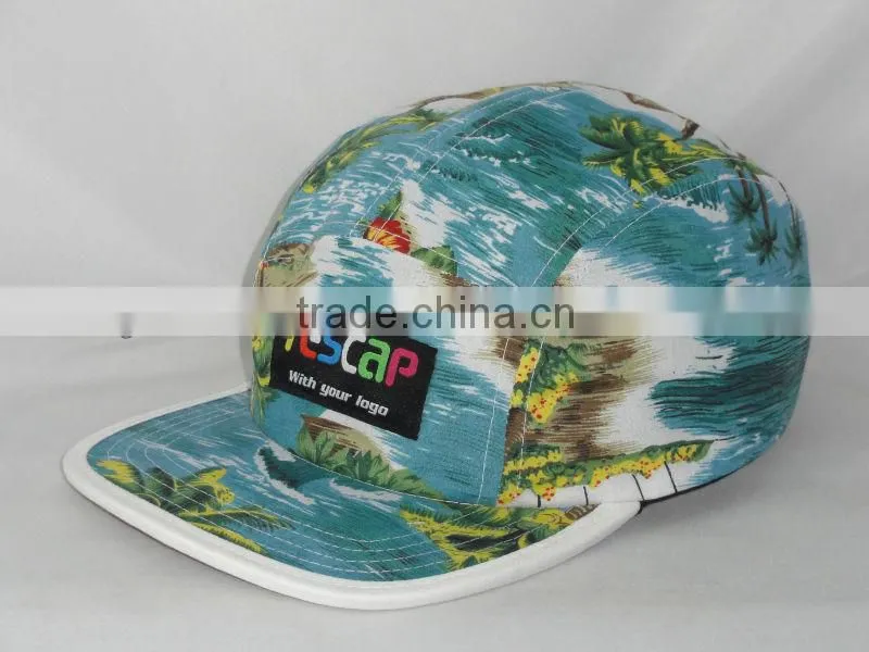 2016 hawaii stylish 100% cotton custom 5 panel hats
