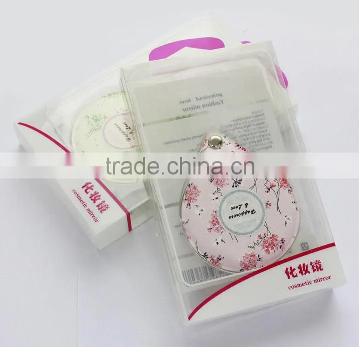 2015 newly leather compact mirror with keychain for wholesale,ME302