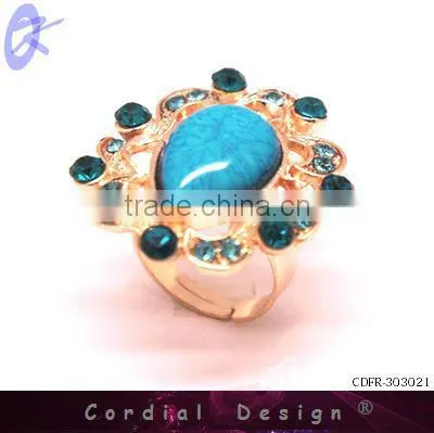 2013 hot sale wholesale exaggerate extravagant rhinestone ring