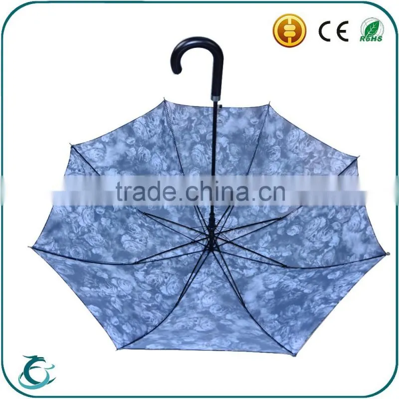 Hot sale new design full body print flower auto open straight umrbella