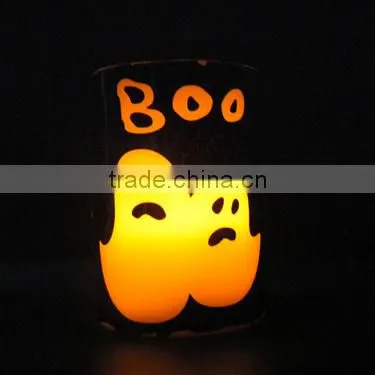 Decal Halloween holiday decoration led wax candle with timer