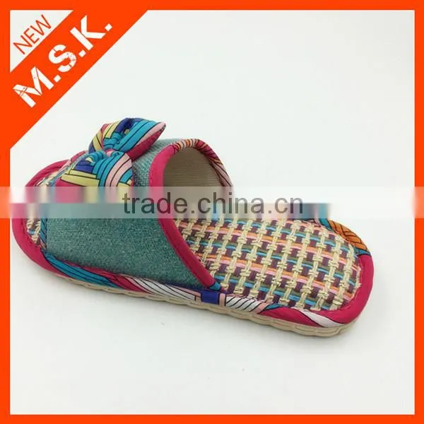Breathable open toe bowknot lady slipper