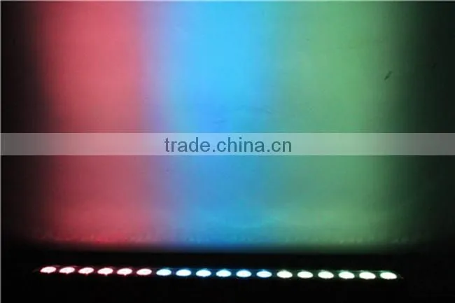 Sound-active DMX LED Pixel Bar, 18*4-in-1 RGBW Color Wall Washer