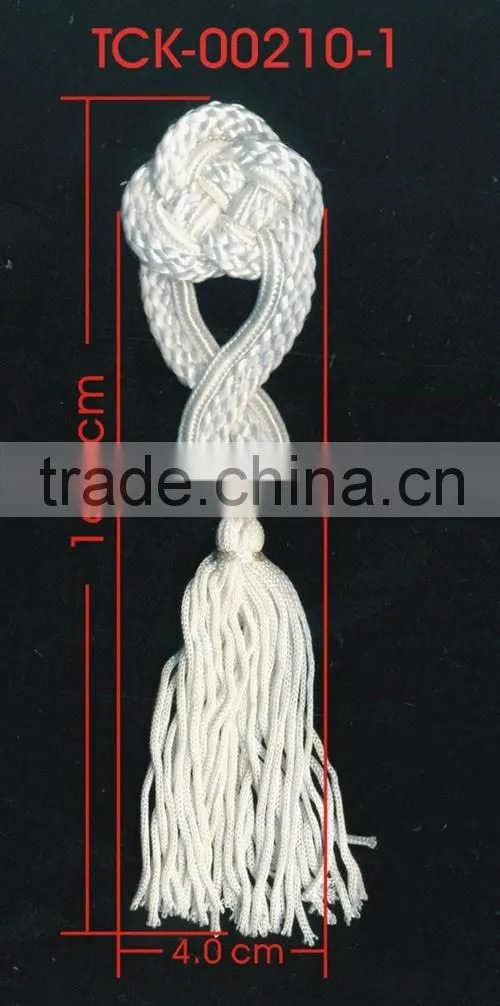 Height16 Centermeter All White Sew On 100% Nylon Chinese Knot Frog Buttons