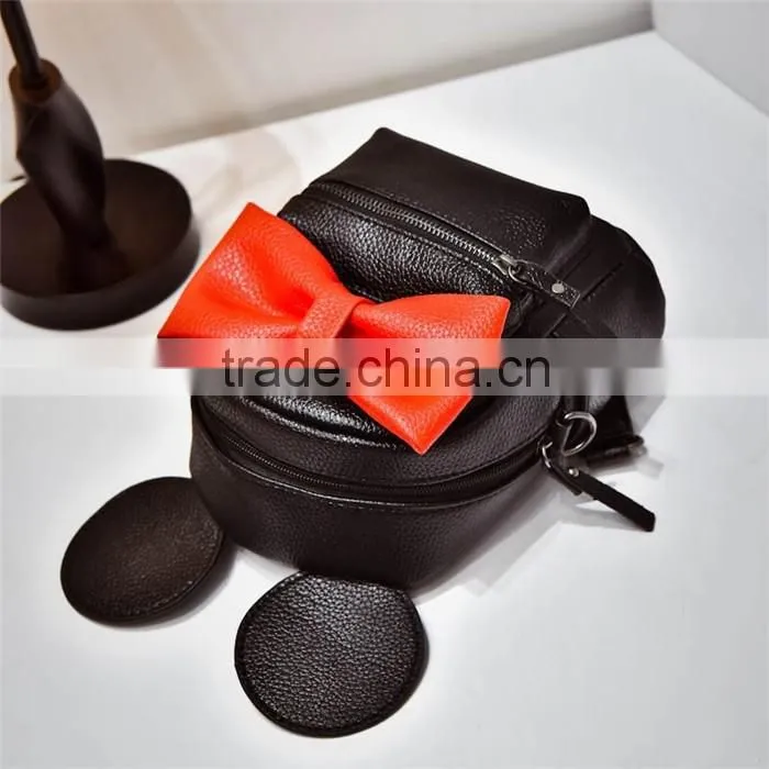 Mic-key Bow Beautiful Schoolbags Teenage High School Backpack for Girls