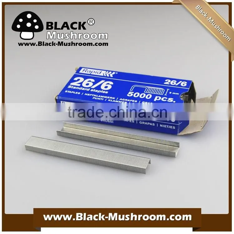 Galvanized standard 26/6 office staples (welcome to ask sampels)