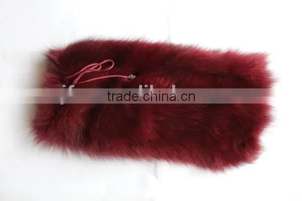 Wine color fox fur wram wear high quality fashion sex leg warmer