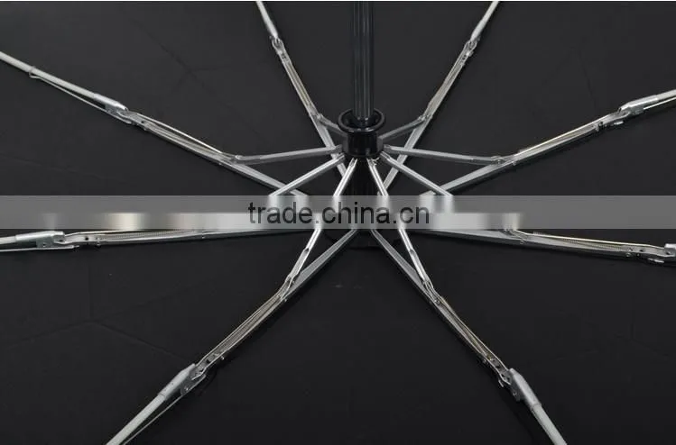 auto open and close fashion zincification shaft and rib led light umbrella