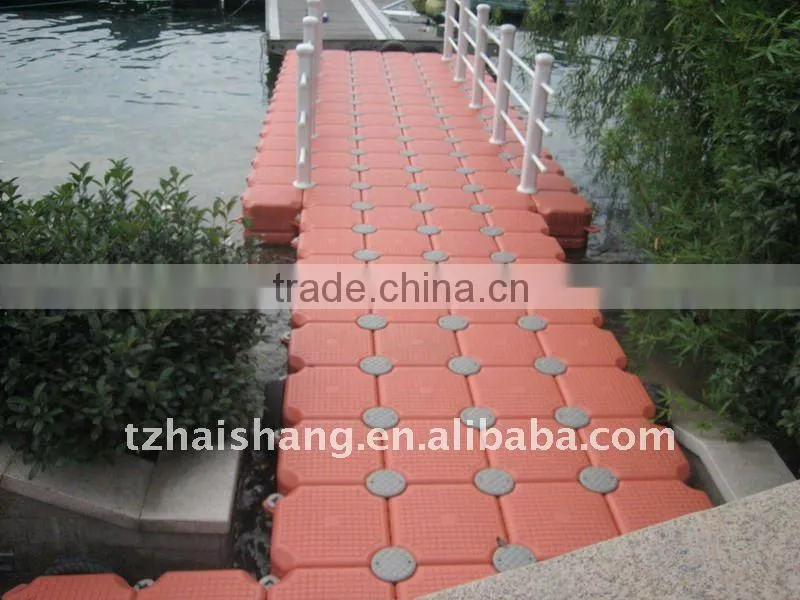 Plastic floating pontoon walkways