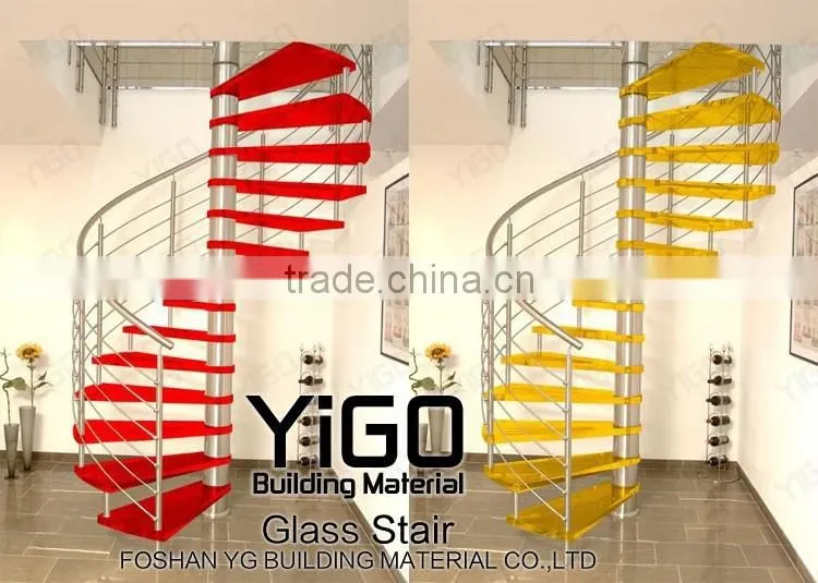 Spiral glass staircase design 9002-4
