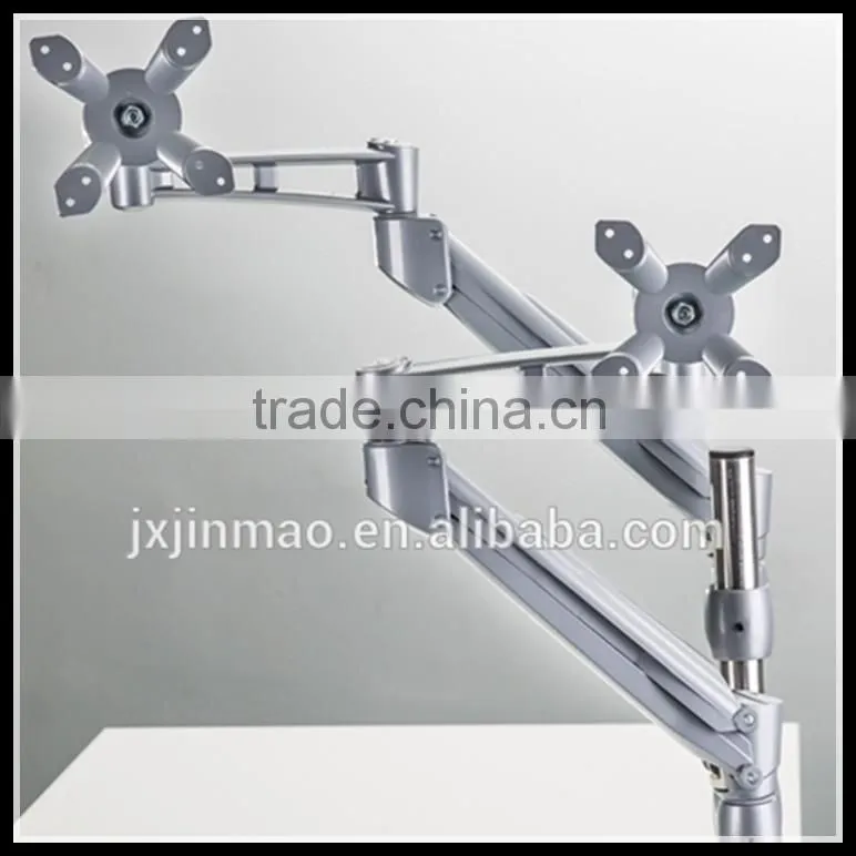 Modern Appearance lcd arm support clamp mount and grommet mount hanging dual monitors screens lcd arm
