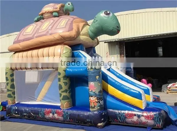 Inflatable turtle bouncer slide with high quality / inflatable animal bouncer for kids